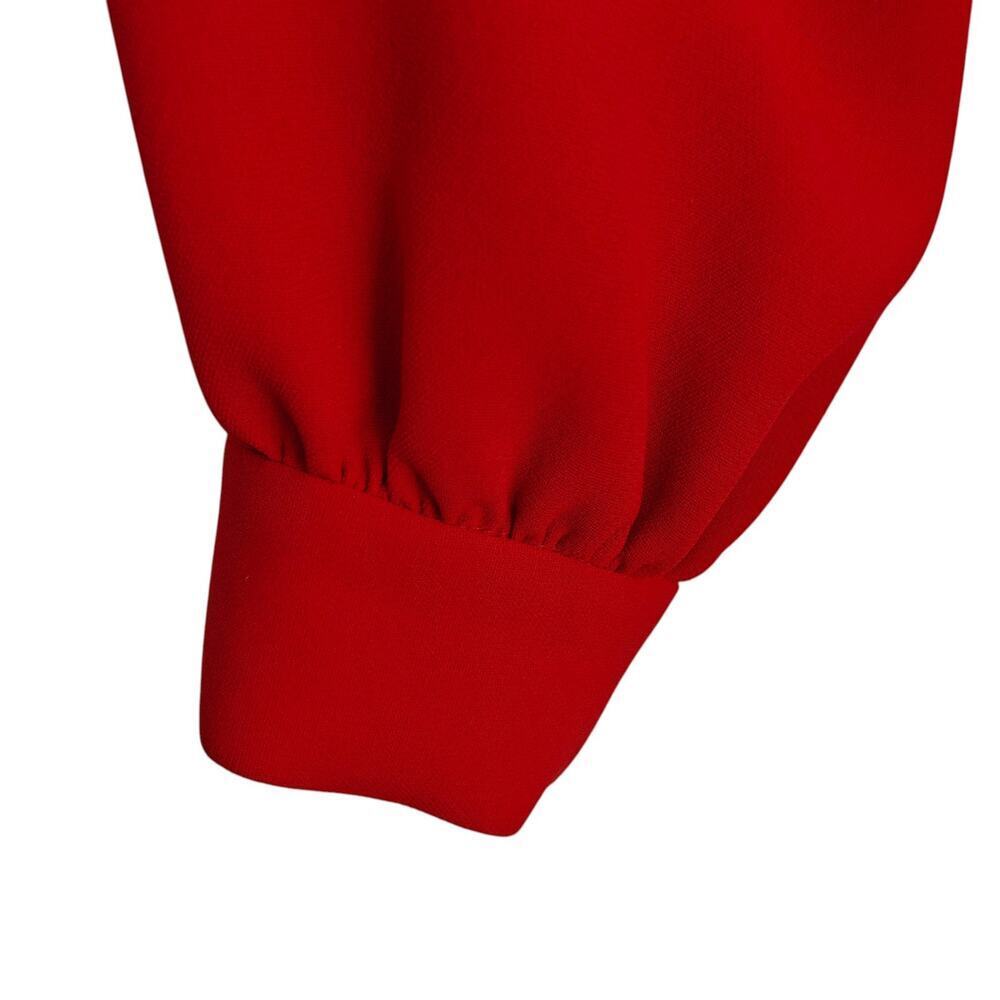 Kate Spade Tie Waist Faux Wrap Dress Size 10 Red Long Sleeves Festive Holiday - Picture 8 of 15